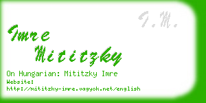 imre mititzky business card